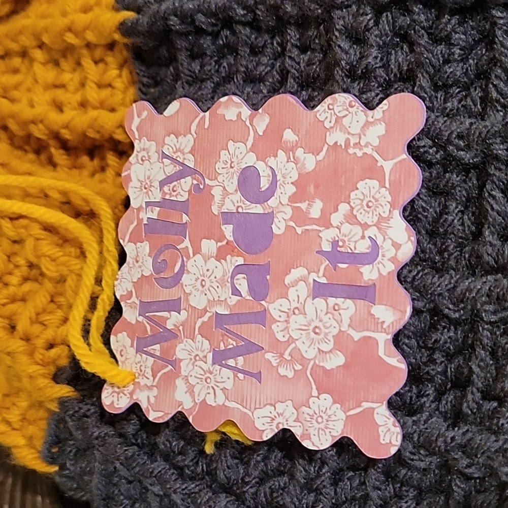 HAND CRAFTED pom-pom hat beanie HANDMADE with fleece lining at ears crochet - Picture 6 of 7